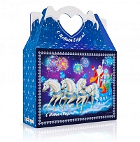 Коробка синяя «Дед Мороз» - типография «AртУпак»