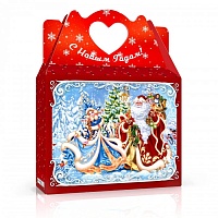 Коробка красная «Дед Мороз» - типография «AртУпак»