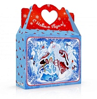 Коробка голубая «Дед Мороз» - типография «AртУпак»